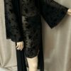 ensemble 3 pièces peignoir nuisette string transparent noir la ravageuse noir mousseline velours
